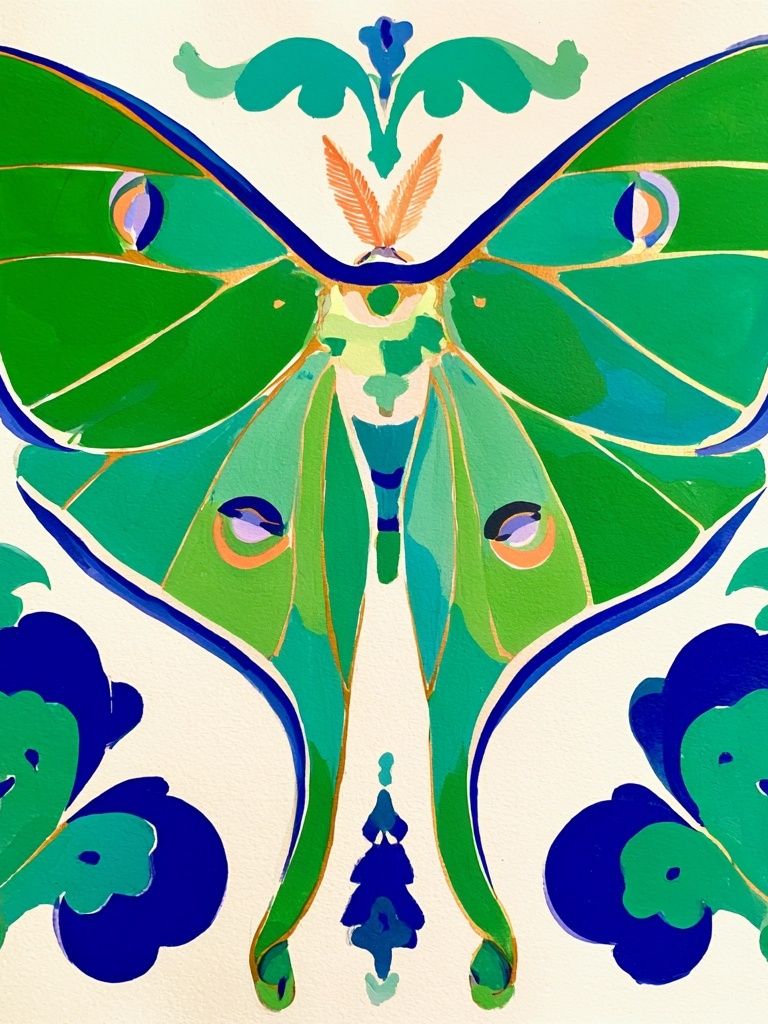 Moth Botanical Illustration Poster. poster detail