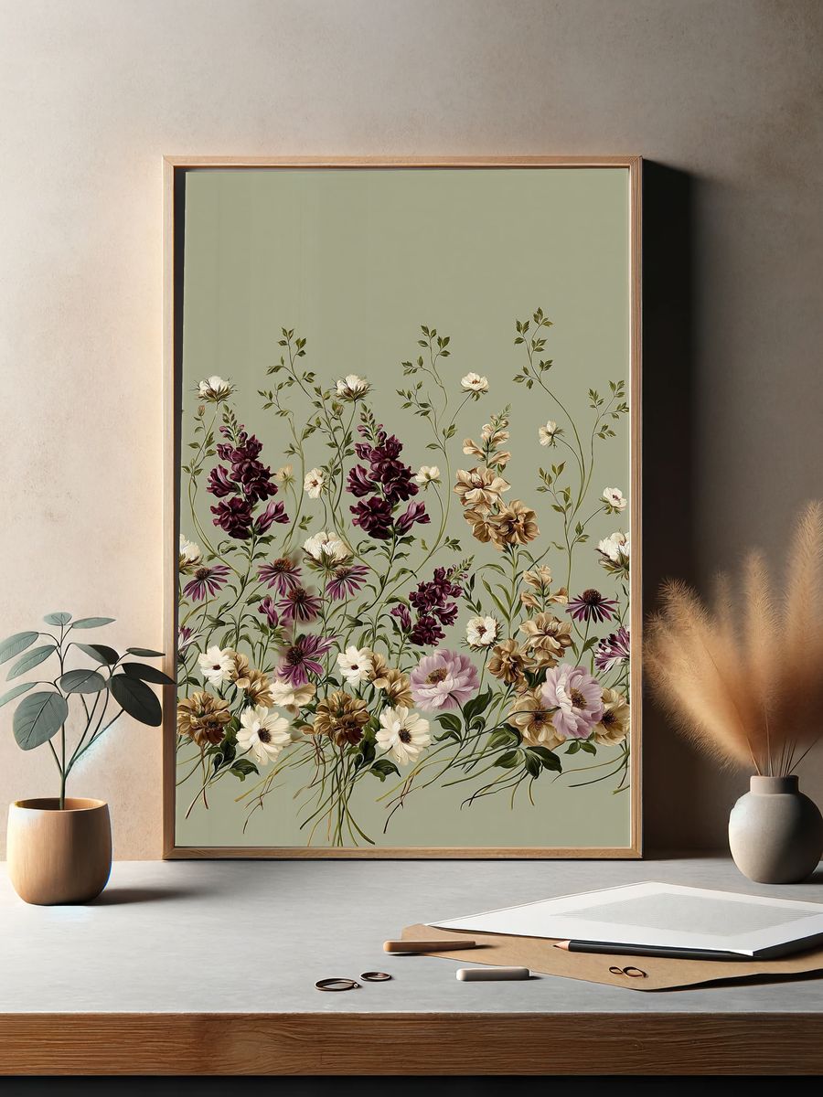 Botanical Meadow Floral Print. — room view 2