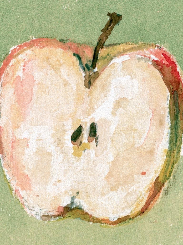Watercolor Apple Botanical Print. poster detail