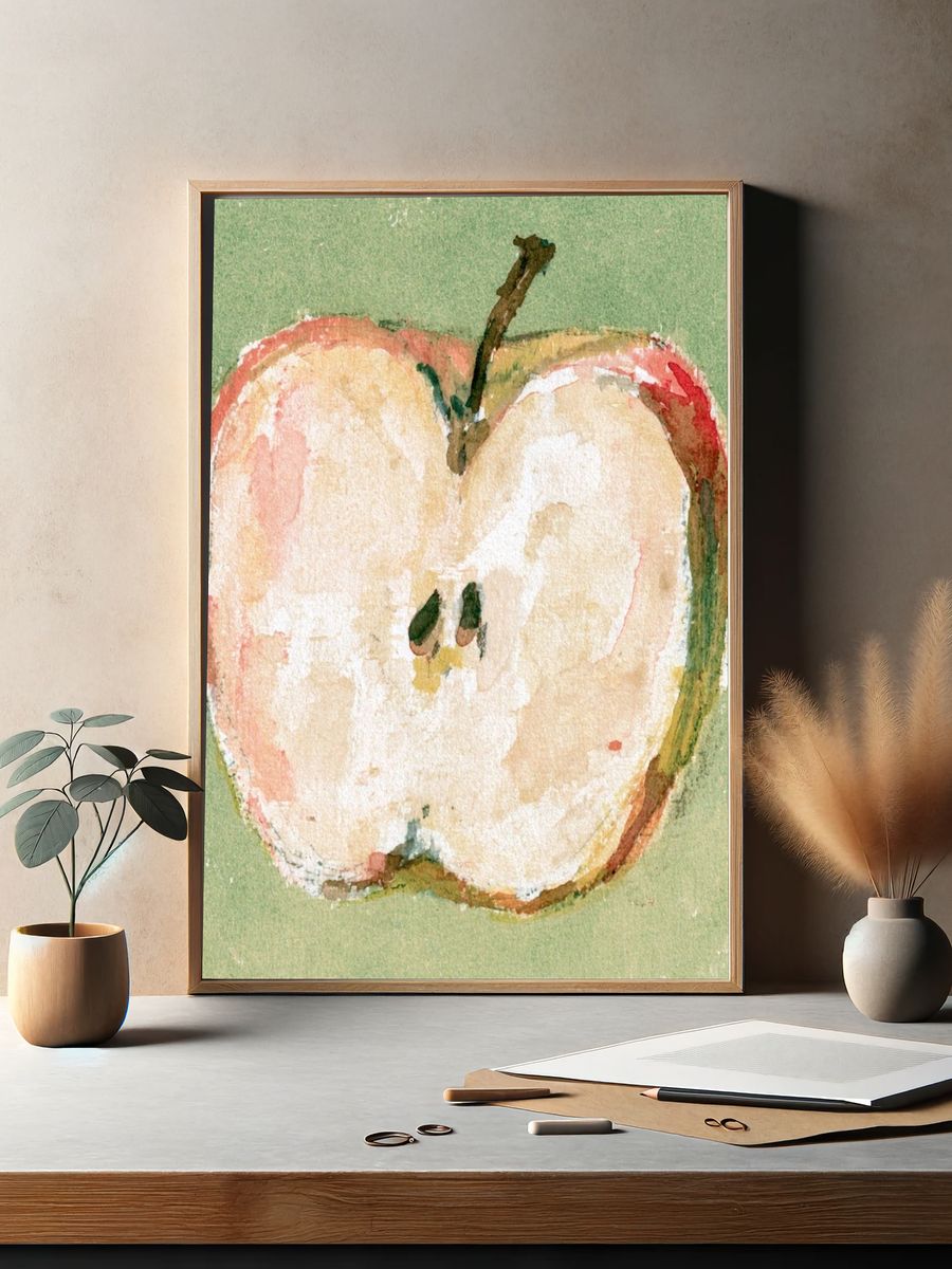 Watercolor Apple Botanical Print. — room view 2