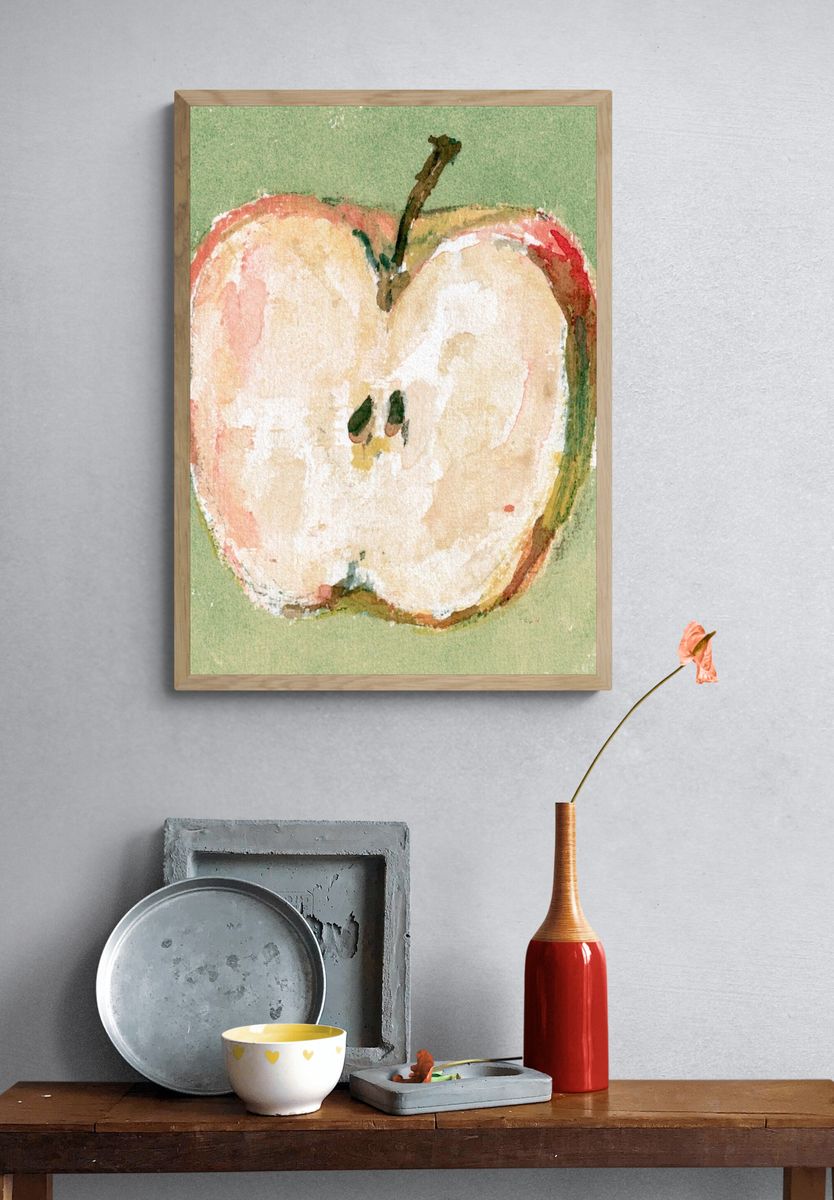 Watercolor Apple Botanical Print. — room view 3