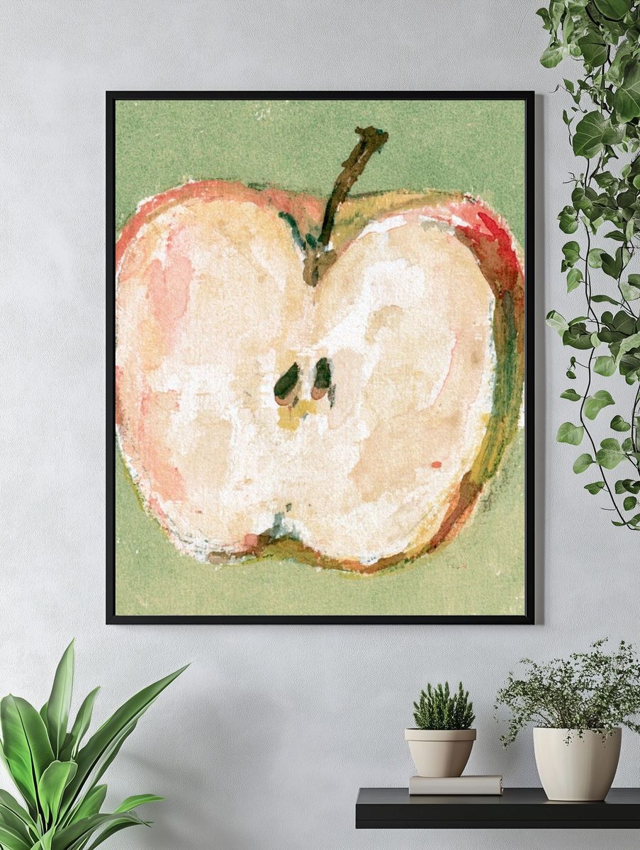 Watercolor Apple Botanical Print. — room view 4