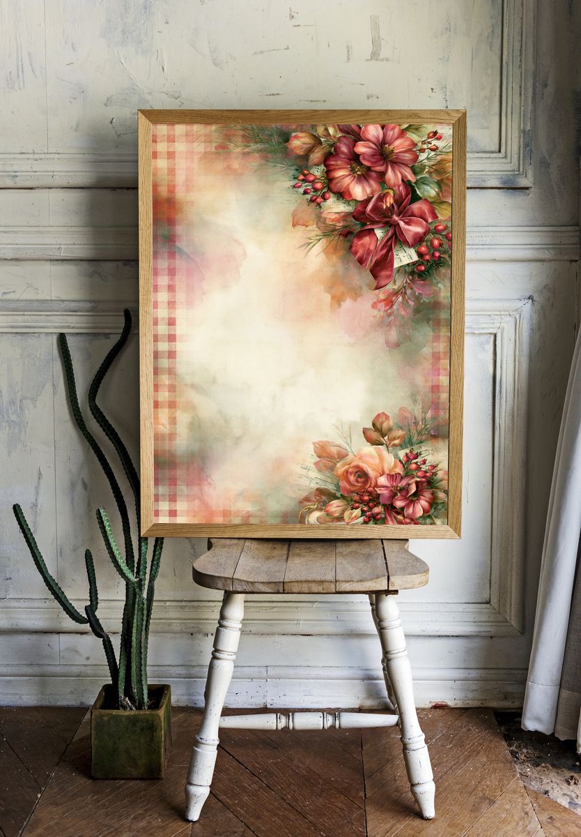 Vintage Floral Bouquet Poster. — room view 1