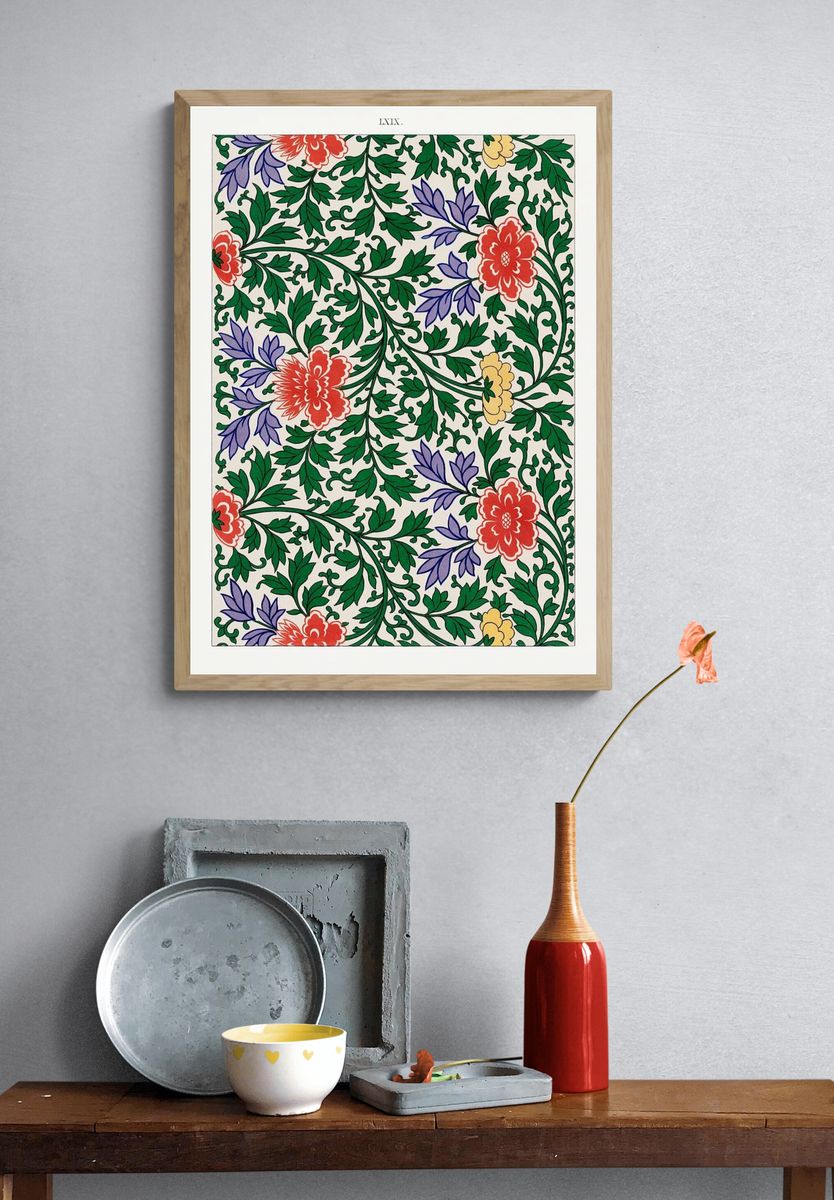 Chinese botanical illustration, Examples Chinese. — room view 3