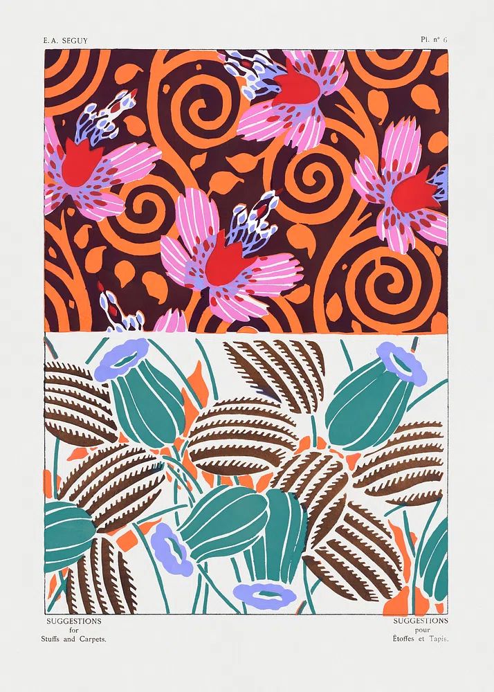 Vintage flower patterns, elegant Art. poster detail