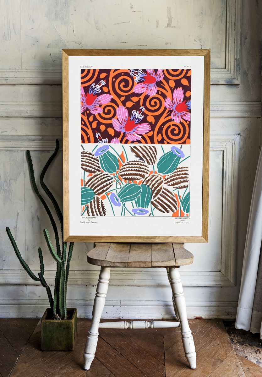 Vintage flower patterns, elegant Art room preview
