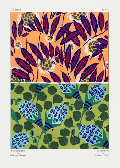 Vintage floral patterns, Art Nouveau. poster print