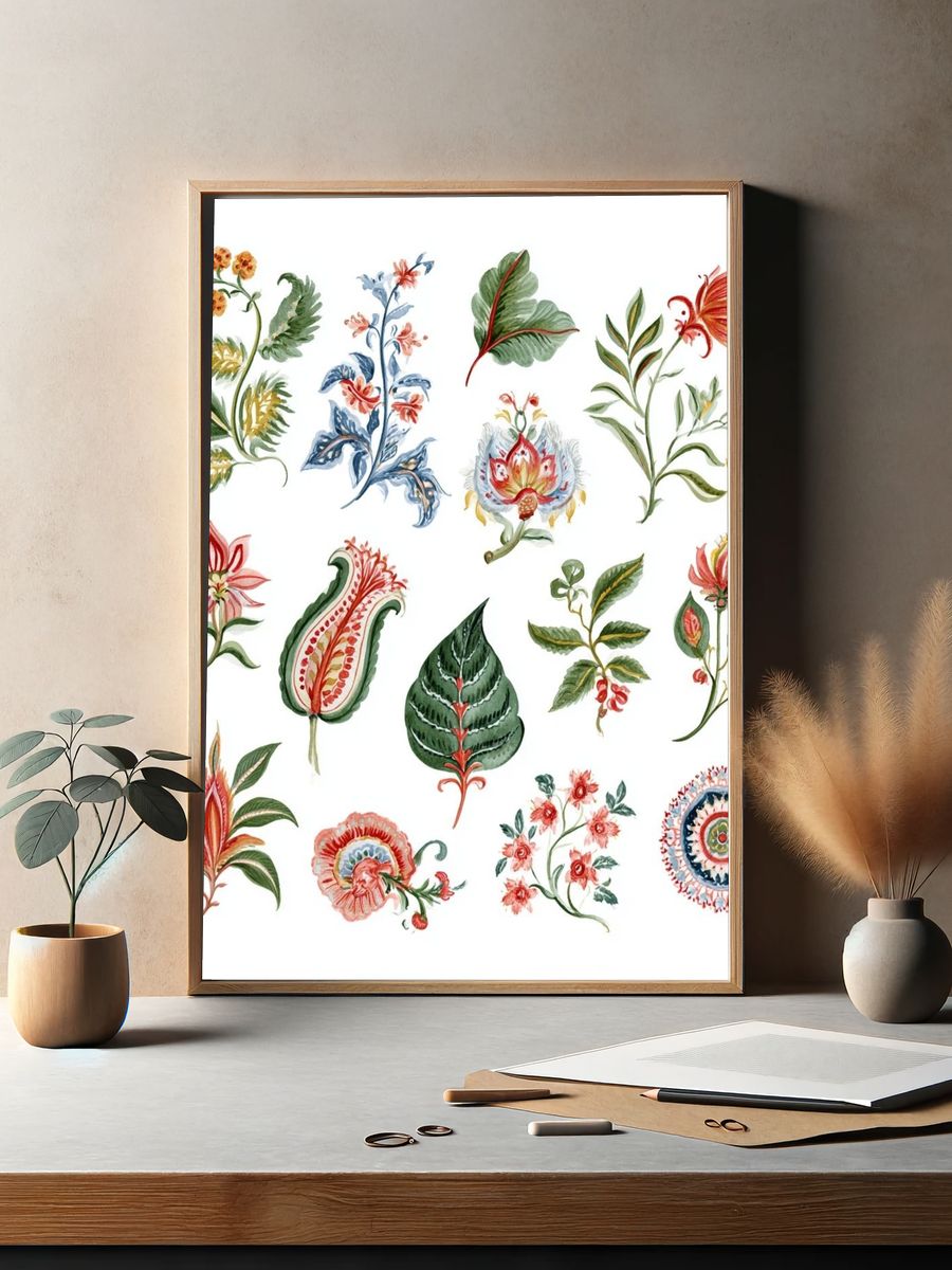 Botanical Watercolor Study Poster. — room view 2