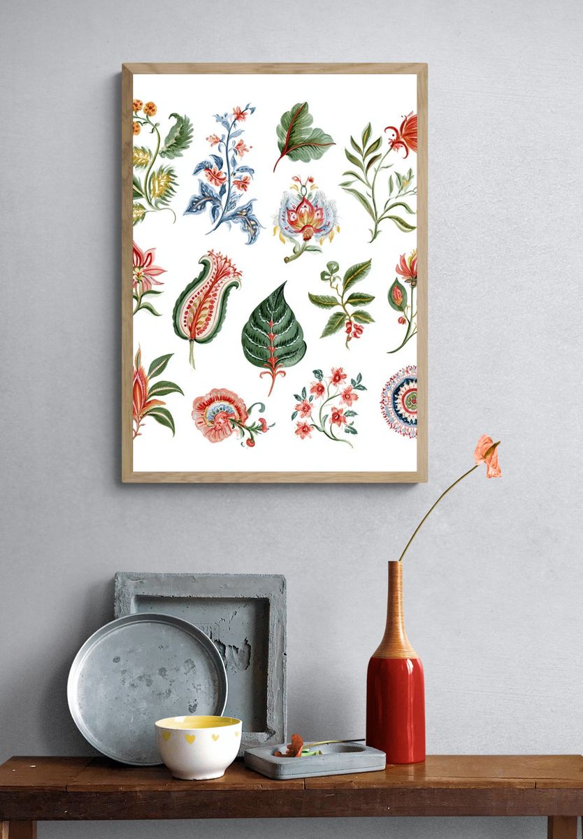 Botanical Watercolor Study Poster. — room view 3