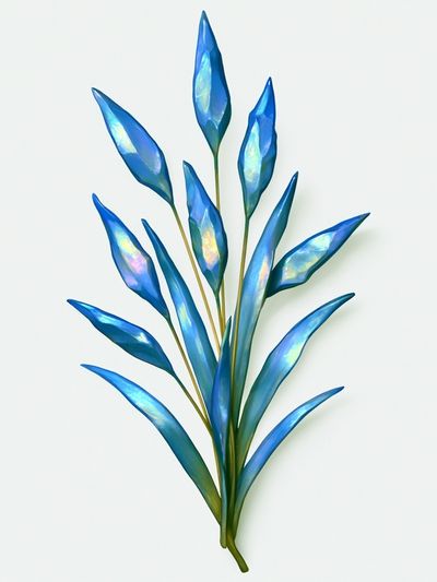 Blue Botanical Leaf Print. poster