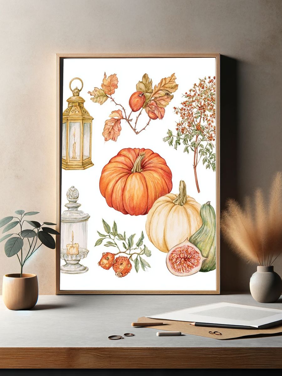 Autumn Harvest Botanical Print. — room view 2