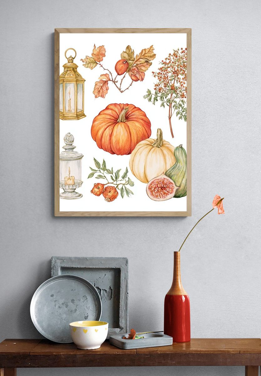 Autumn Harvest Botanical Print. — room view 3