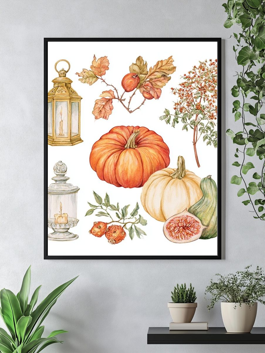 Autumn Harvest Botanical Print. — room view 4