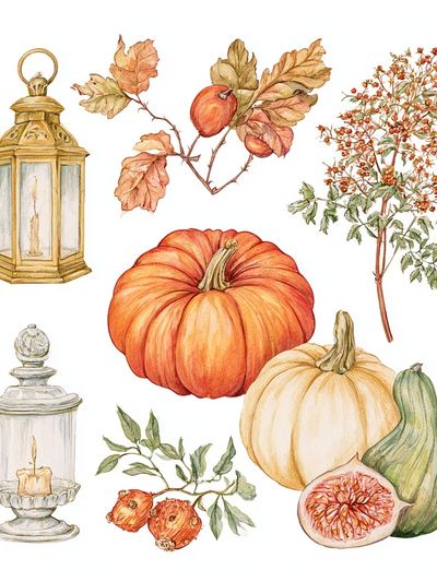 Autumn Harvest Botanical Print. poster