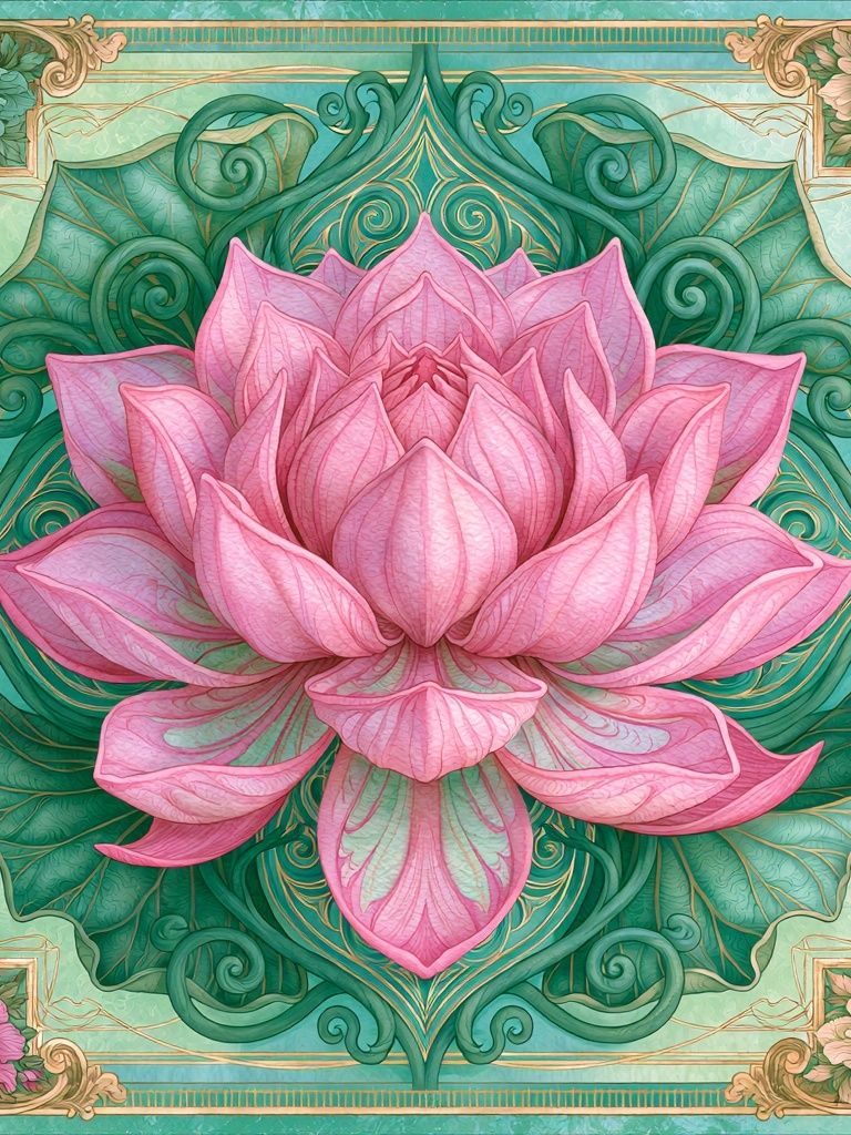 Pink Lotus Botanical Poster. poster — botanical art