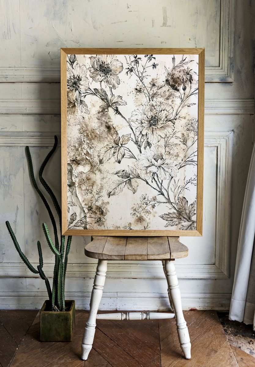 Vintage Botanical Floral Poster. room preview