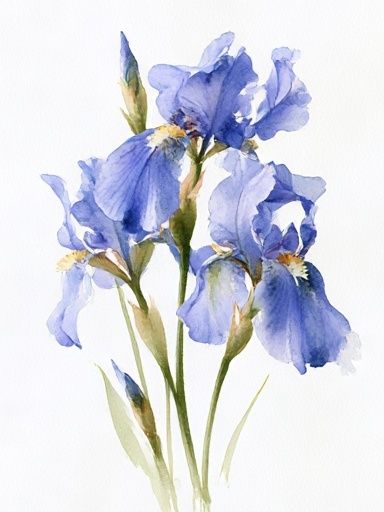 Blue Iris Botanical Print. poster detail