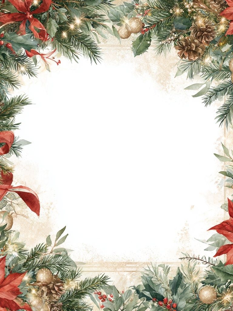 Christmas Floral Wreath Poster. poster detail