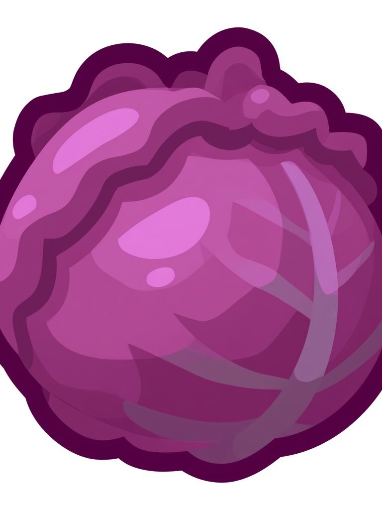 Purple Cabbage Illustration Poster. poster detail