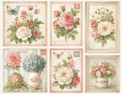 Vintage Floral Collage Poster. poster