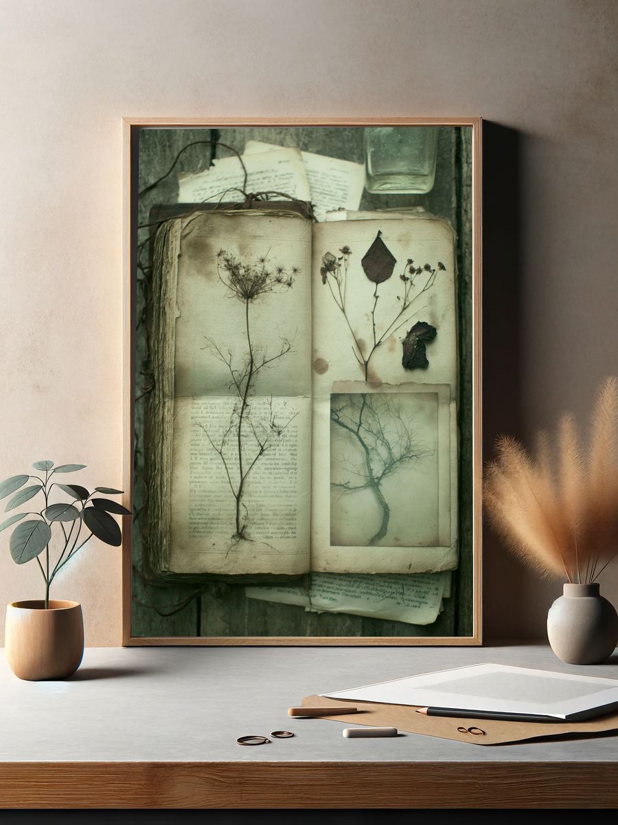 Pressed Botanical Journal Poster. — room view 2