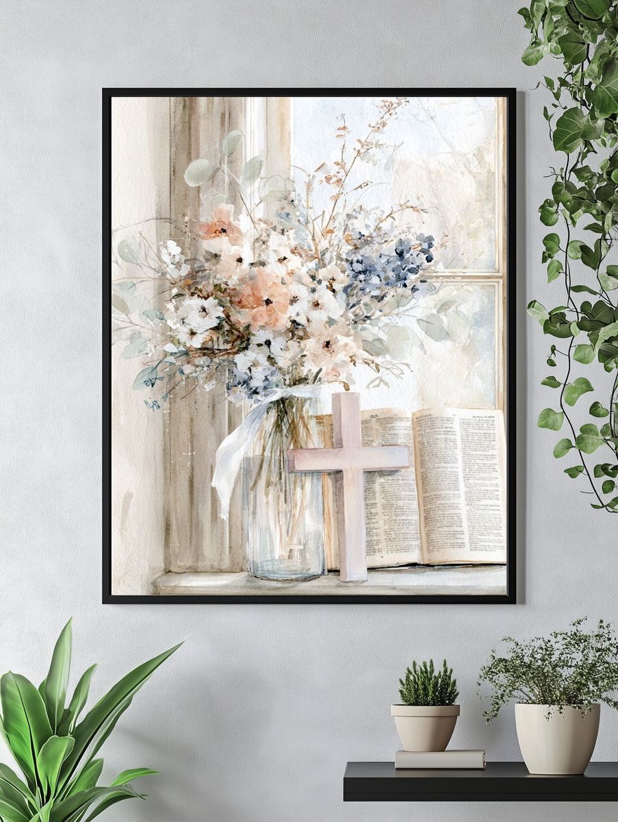 Pastel Floral Still Life Print. — room view 4