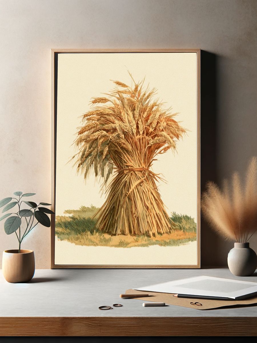Wheat Sheaf Botanical Print. — room view 2