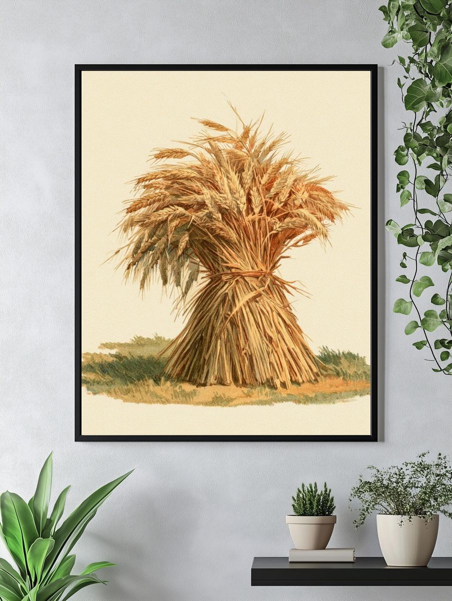 Wheat Sheaf Botanical Print. — room view 4