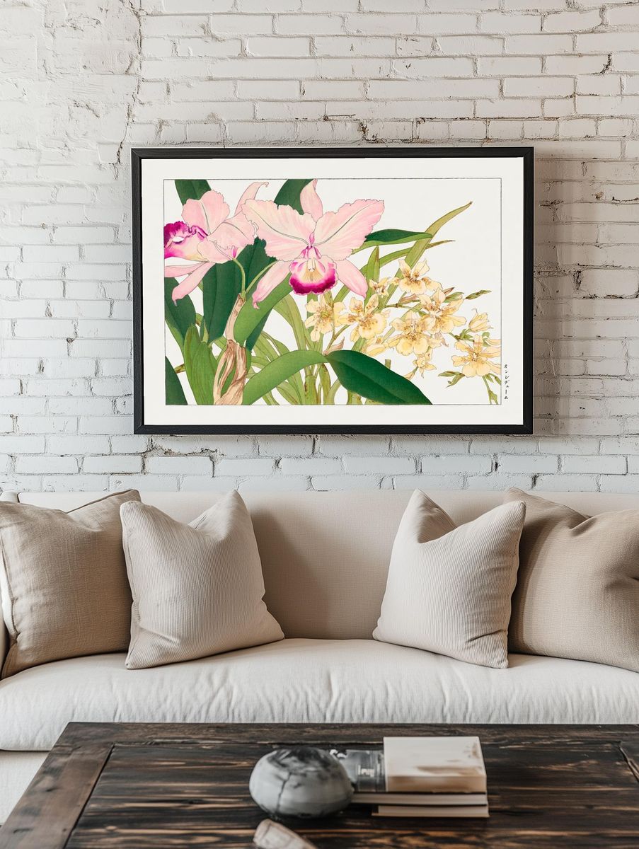 Orchid Blossom Botanical Print room preview