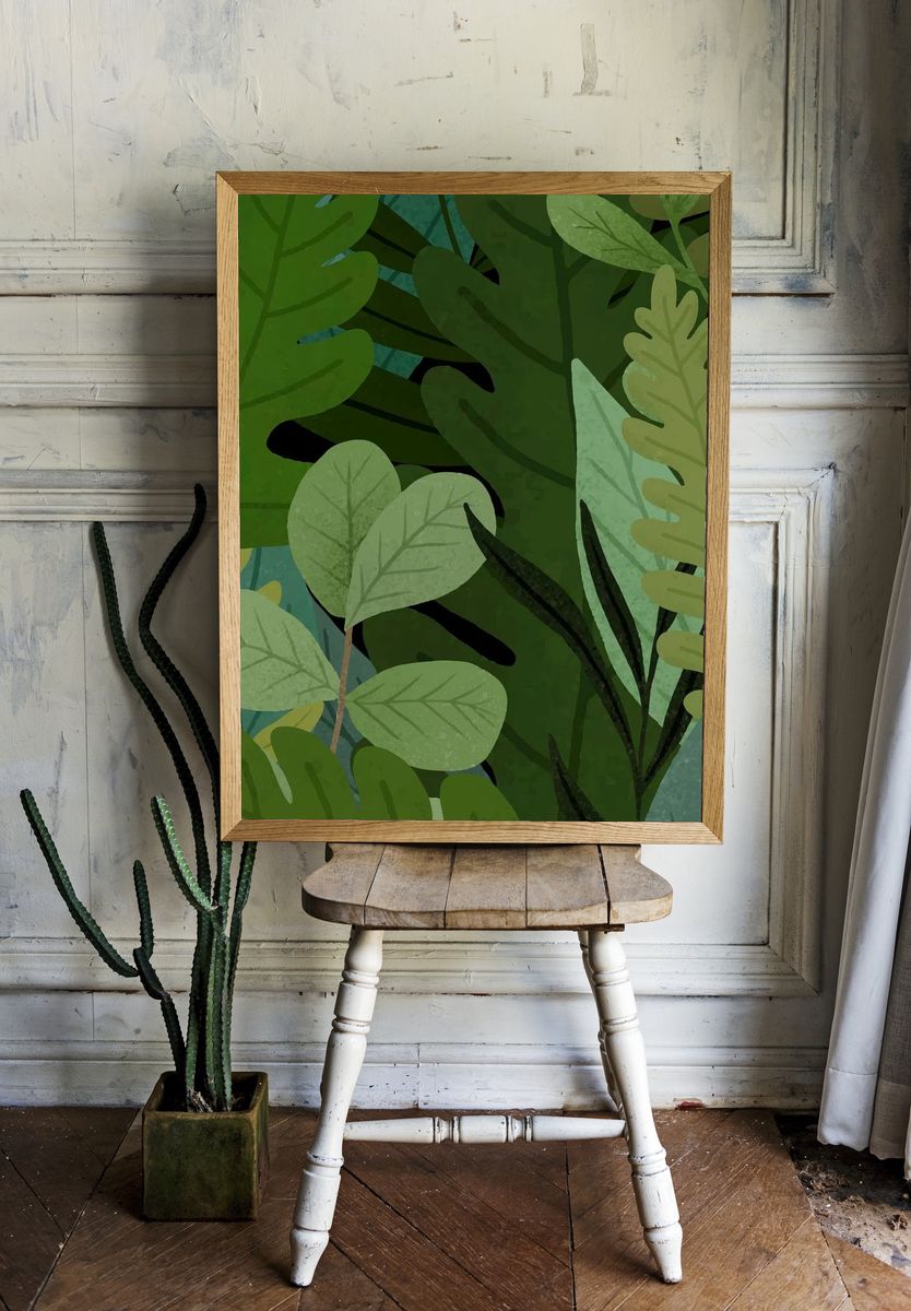 Floral Folk Bouquet Print. — room view 1