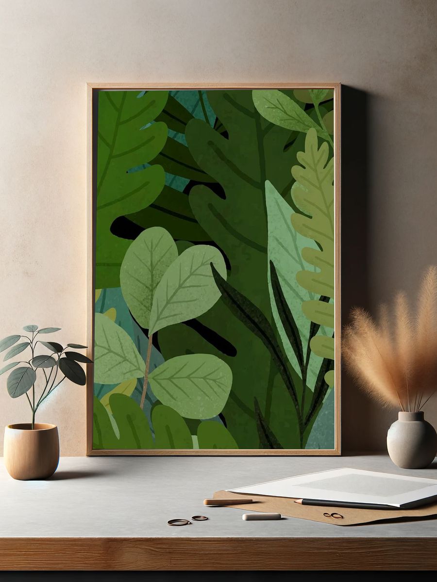 Floral Folk Bouquet Print. — room view 2