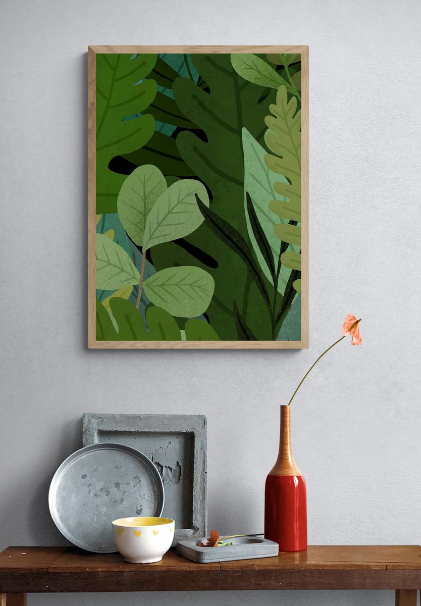 Floral Folk Bouquet Print. — room view 3