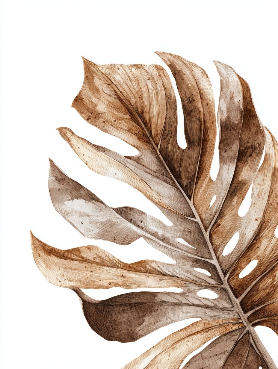 Monstera Leaf Watercolor Print. poster detail