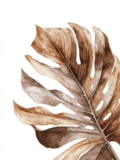 Monstera Leaf Watercolor Print. poster print