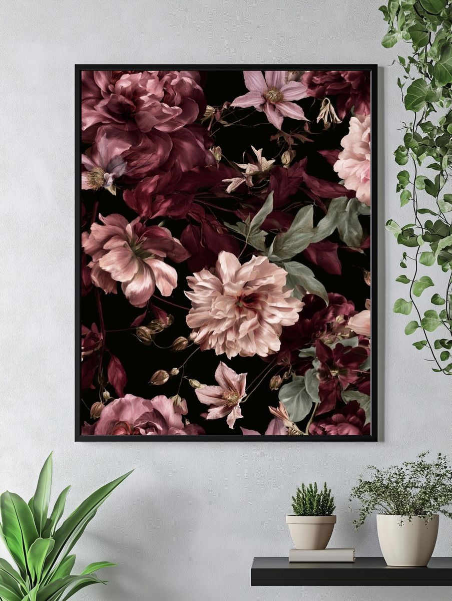 Mauve Peonies Botanical Poster. — room view 4