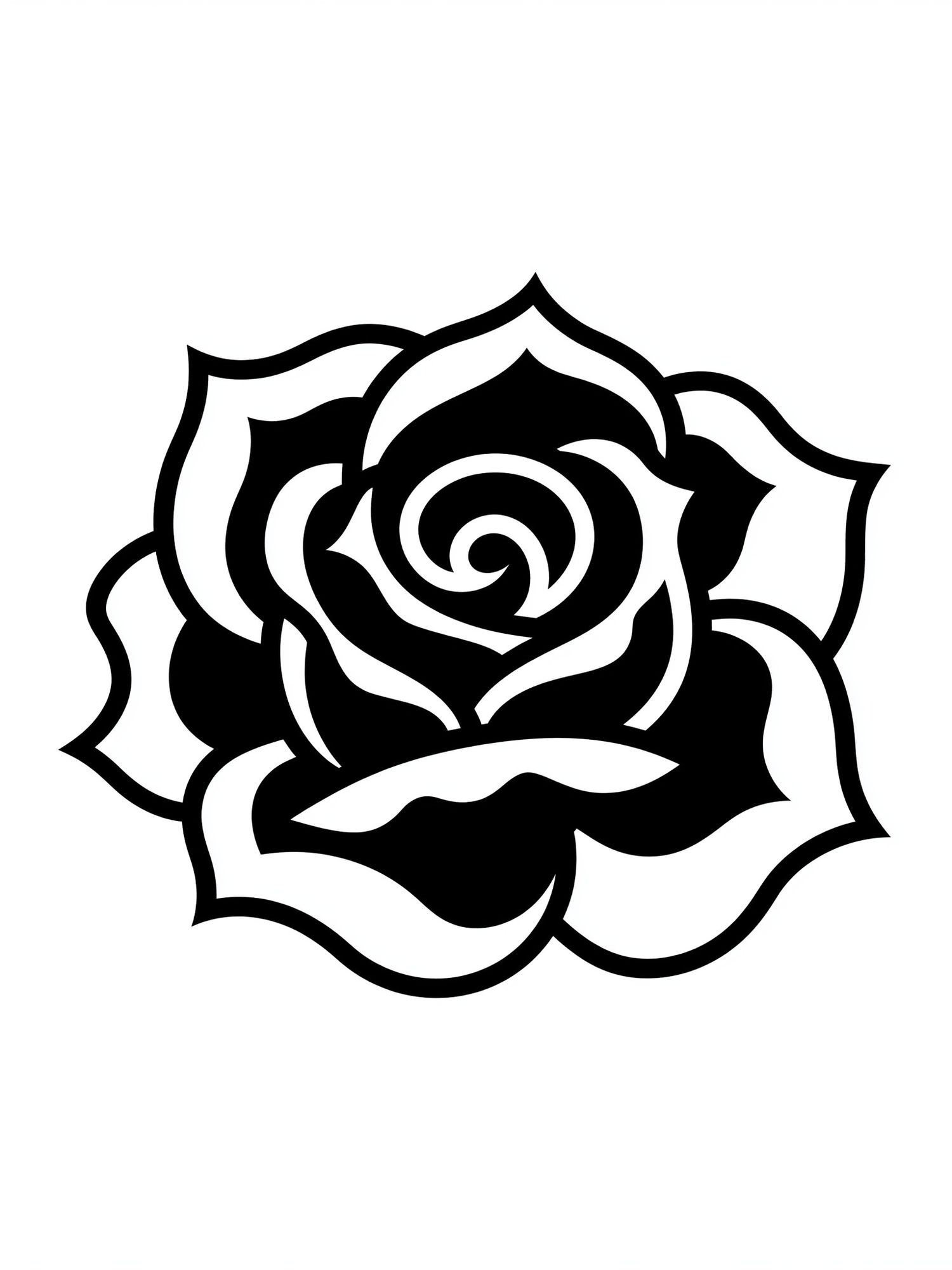Black Rose Line Art Poster. poster detail