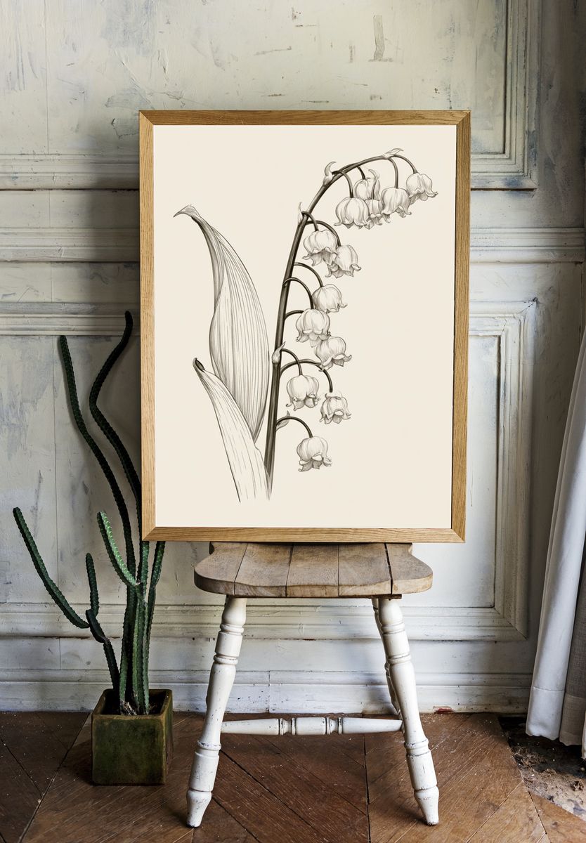 Lily of the Valley Botanical Print. — room view 1