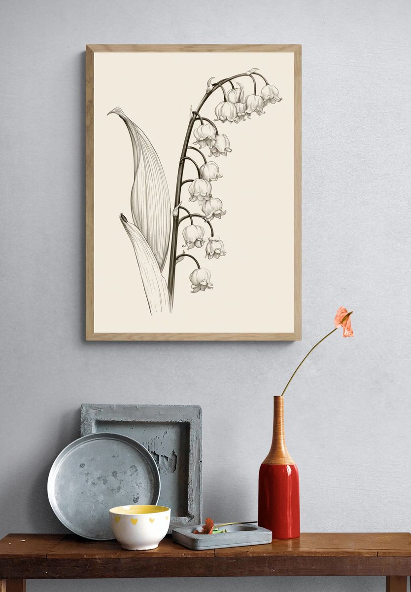 Lily of the Valley Botanical Print. — room view 3