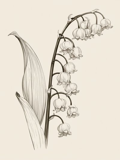 Lily of the Valley Botanical Print. poster