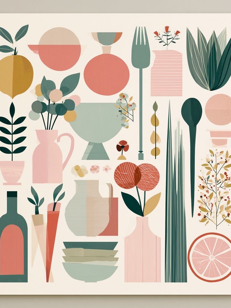 Botanical Still Life Mid-Century Poster. poster — botanical art