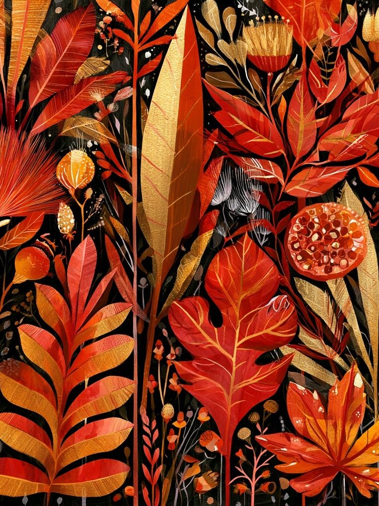 Autumn Botanical Garden Print. poster — botanical art