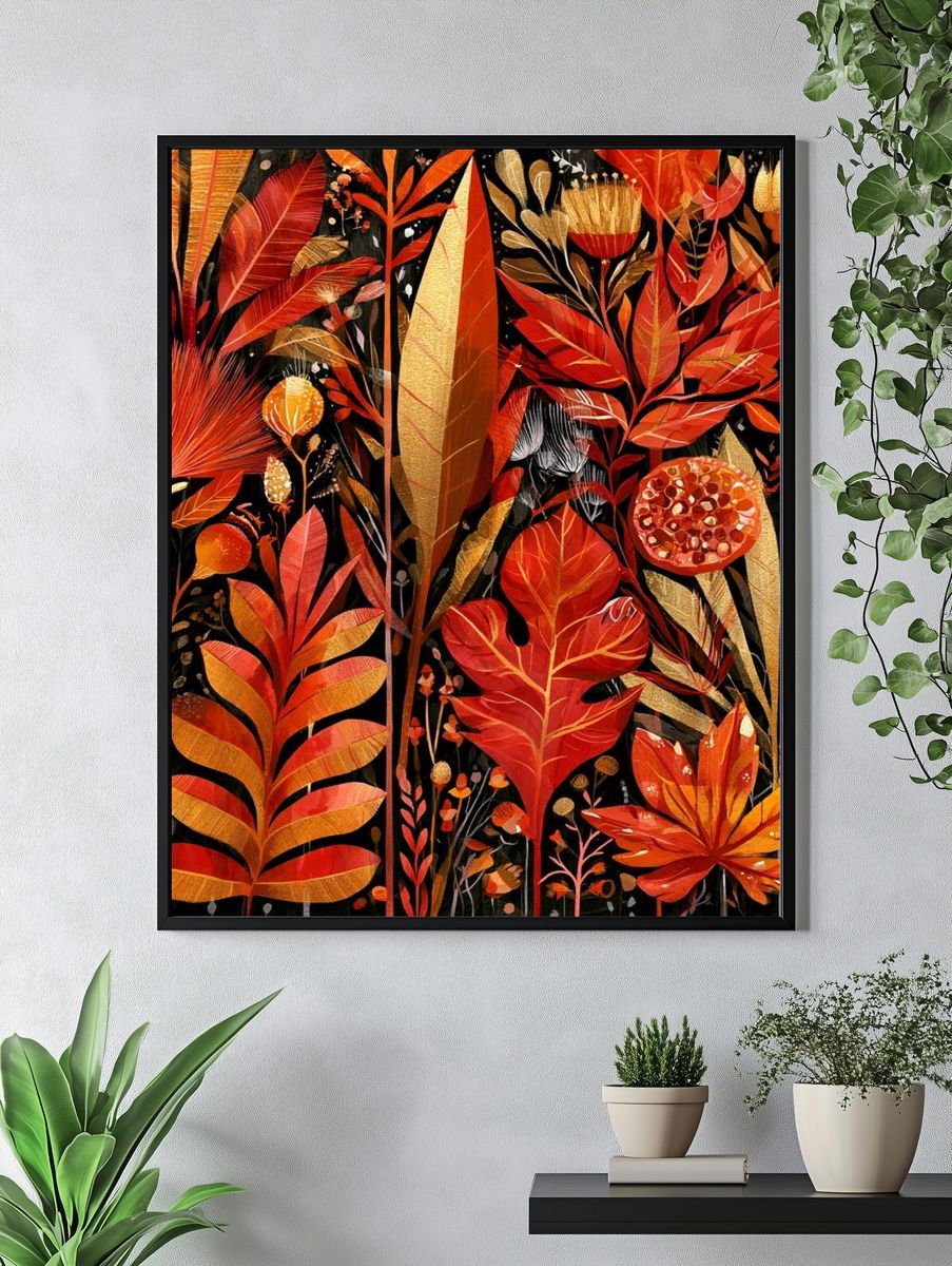 Autumn Botanical Garden Print. — room view 4