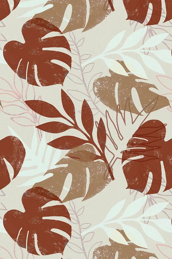 Earthy tropical pattern iPhone wallpaper. poster — botanical art