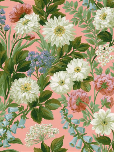Pastel Floral Garden Illustration Poster. poster