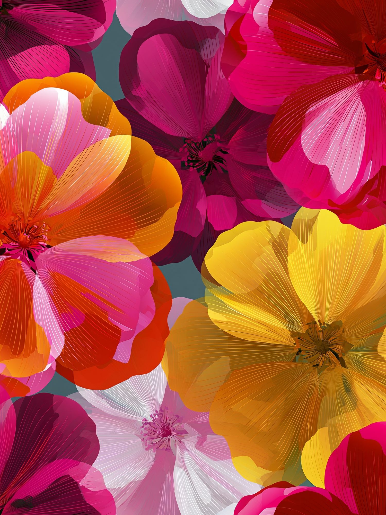 Vibrant Floral Abstract Poster. poster — botanical art