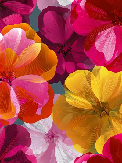 Vibrant Floral Abstract Poster. poster