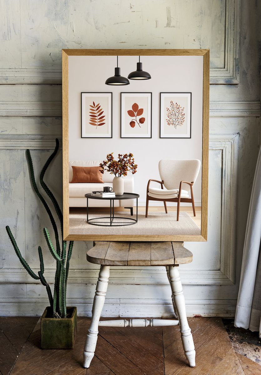 Autumn Botanical Leaves Poster. — room view 1