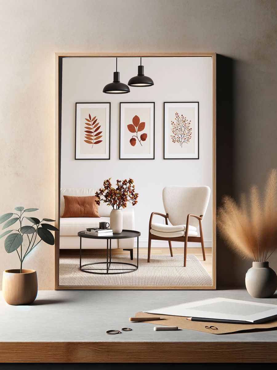 Autumn Botanical Leaves Poster. — room view 2