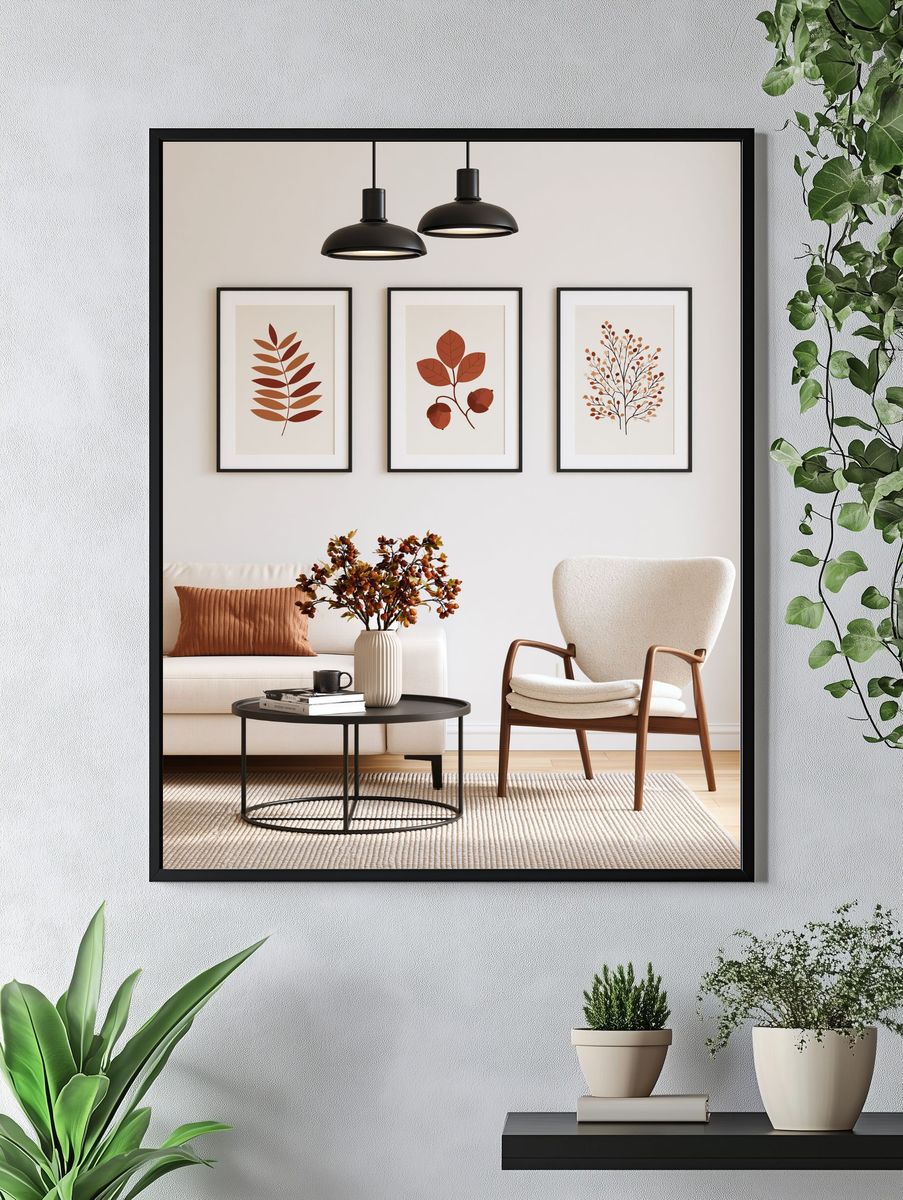 Autumn Botanical Leaves Poster. — room view 4