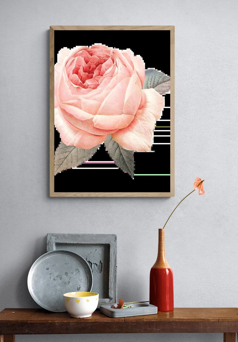 Floral Rose Border Illustration Poster. — room view 3